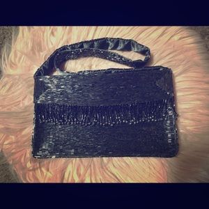 Navy Blue Beaded Purse